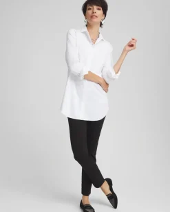 Shop No Iron™ Embroidered Sateen Stretch Tunic Tops