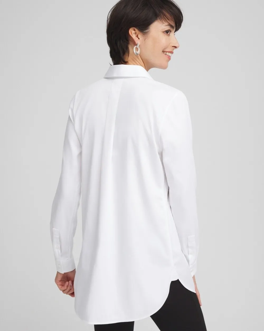 Shop No Iron™ Embroidered Sateen Stretch Tunic Tops