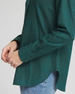 Store No Iron™ Green Jacquard Shirt Tops