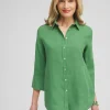 New No Iron™ Linen 3/4 Sleeve Shirt Tops