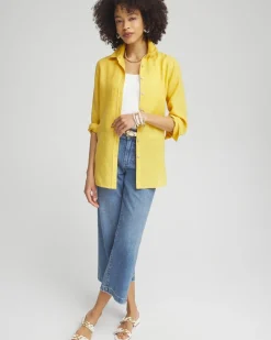 Sale No Iron™ Linen 3/4 Sleeve Shirt Tops