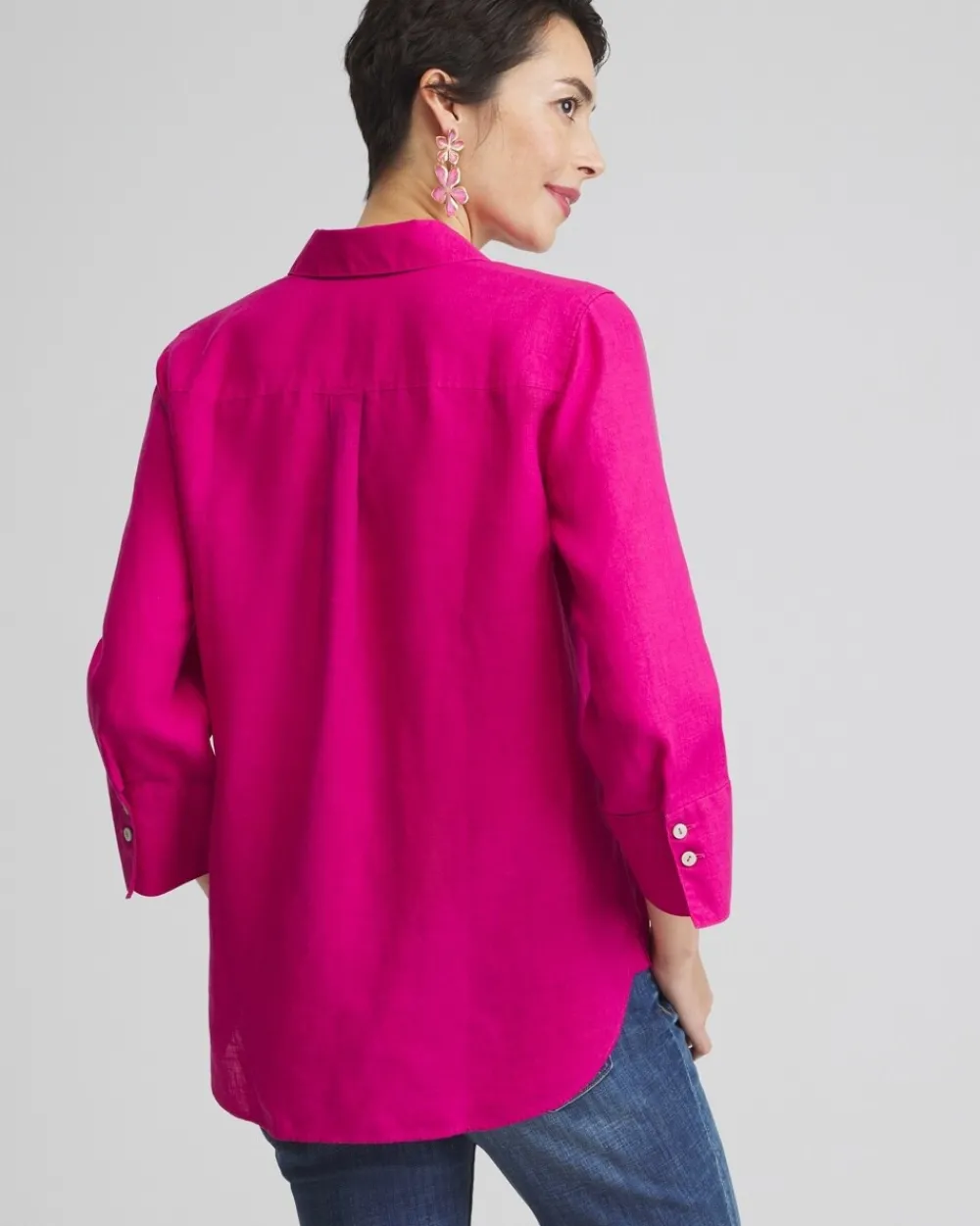 New No Iron™ Linen 3/4 Sleeve Shirt Tops