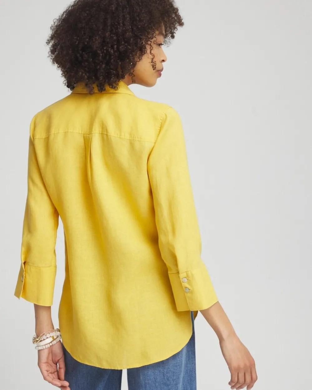 Sale No Iron™ Linen 3/4 Sleeve Shirt Tops
