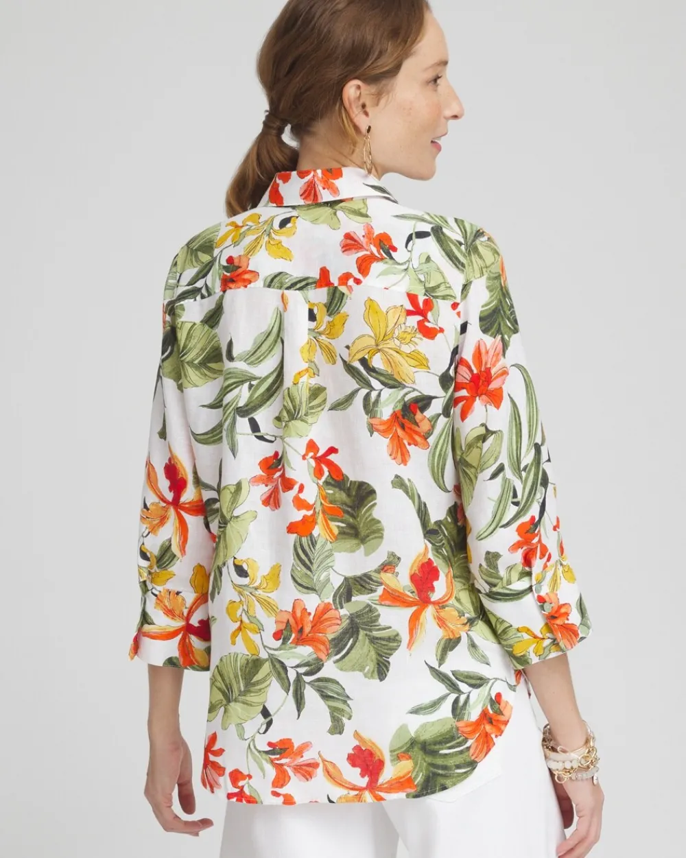 Cheap No Iron™ Linen Orchid Shirt Tops