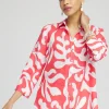 Hot No Iron™ Linen Reef 3/4 Sleeve Shirt Tops