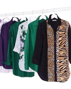 Cheap No Iron™ Mixed Animal Print Tunic Tops
