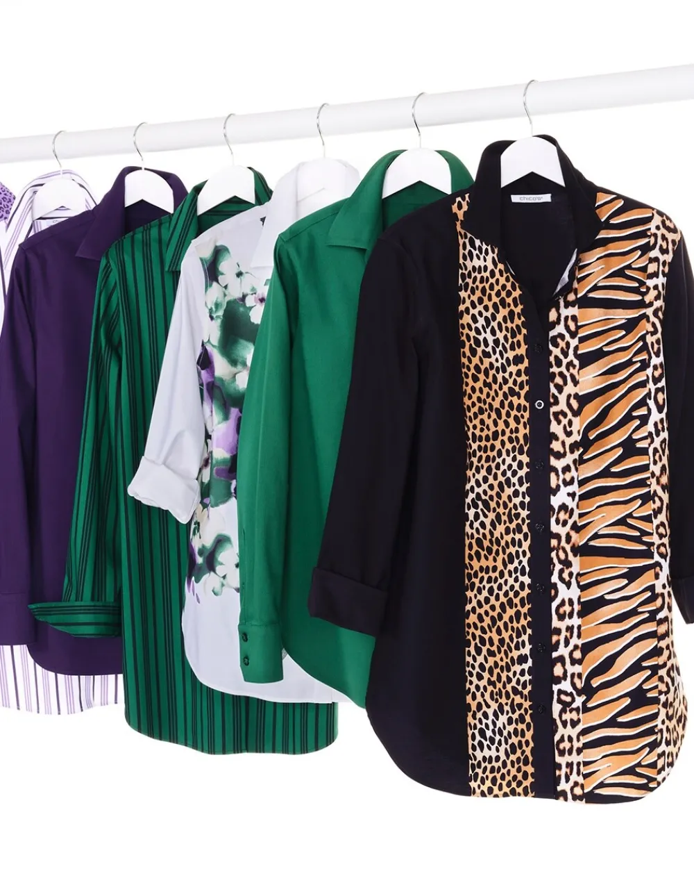 Cheap No Iron™ Mixed Animal Print Tunic Tops