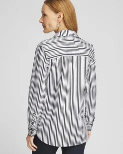 Sale No Iron™ Shimmer Stripes Shirt Tops