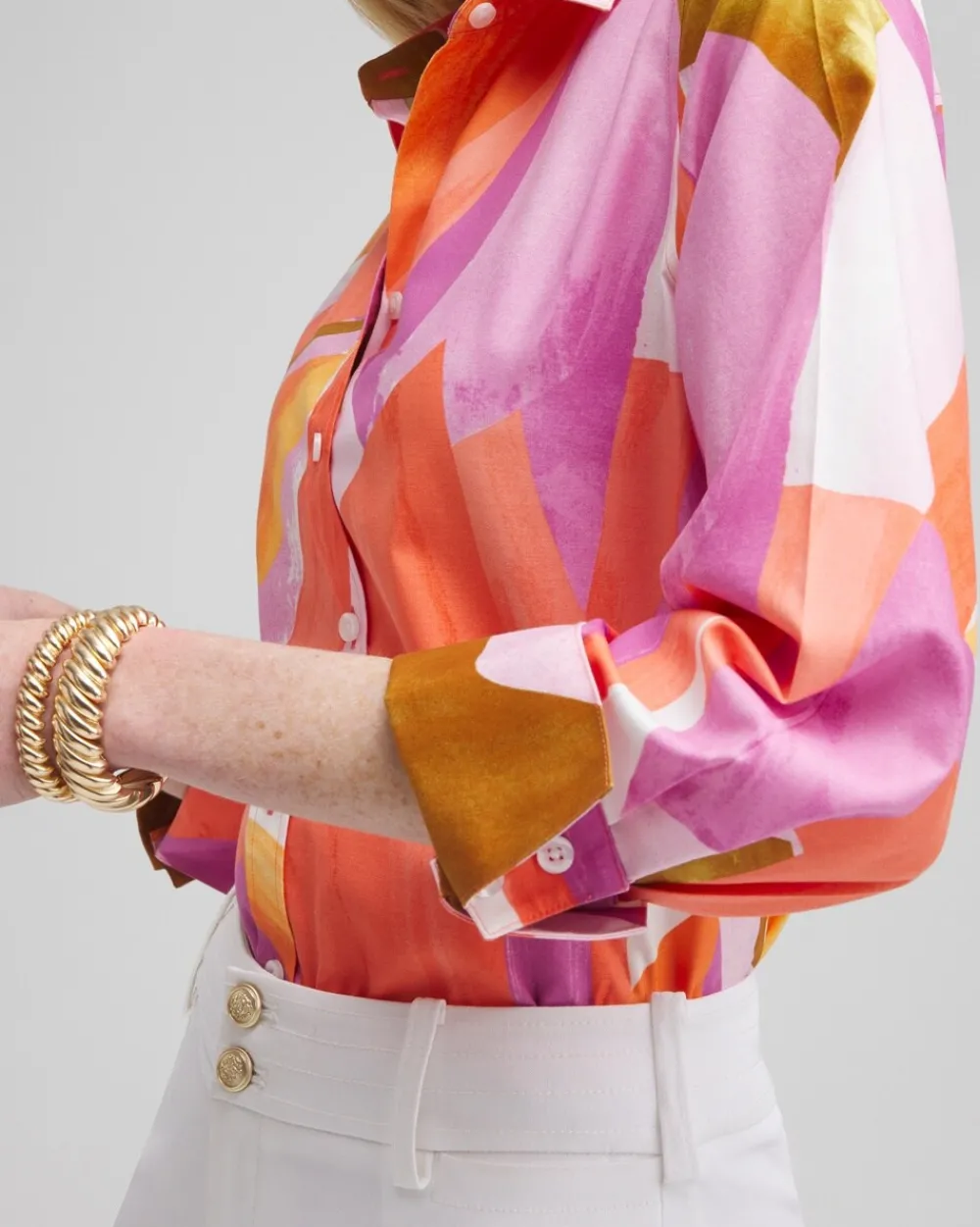 Best Sale No Iron™ Stretch Abstract Mix Shirt Tops
