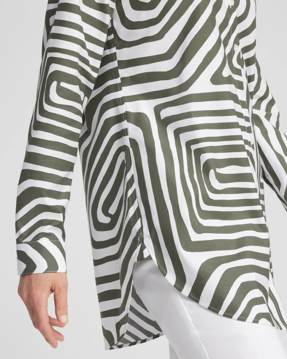 Fashion No Iron™ Stretch Abstract Print Tunic Tops