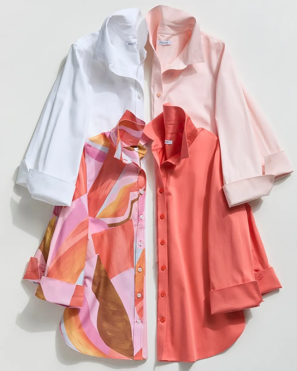 Best Sale No Iron™ Stretch Abstract Mix Shirt Tops