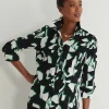 Cheap No Iron™ Stretch Floral 3/4 Sleeve Shirt Tops