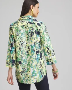 Flash Sale No Iron™ Stretch Floral 3/4 Sleeve Tunic Tops