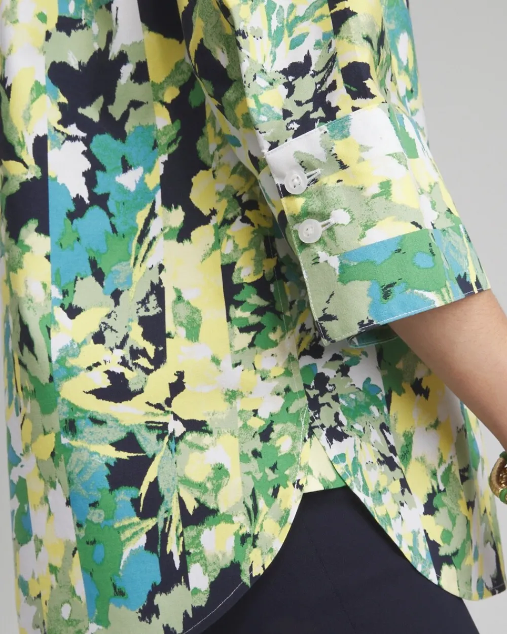Flash Sale No Iron™ Stretch Floral 3/4 Sleeve Tunic Tops