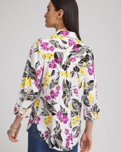 Cheap No Iron™ Stretch Floral Shirt Tops