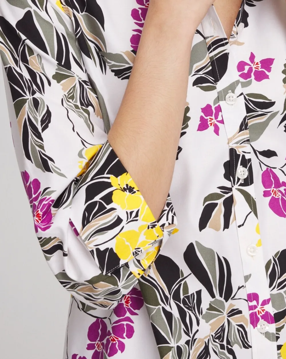 Cheap No Iron™ Stretch Floral Shirt Tops