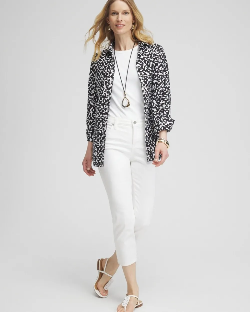 Hot No Iron™ Stretch Geo Shirt Tops