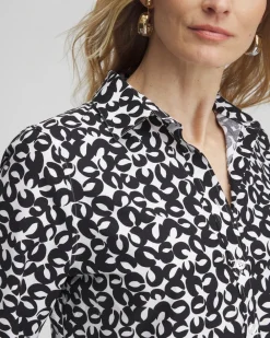 Hot No Iron™ Stretch Geo Shirt Tops