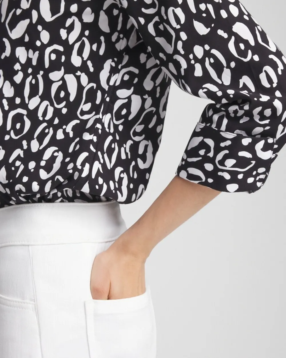 Shop No Iron™ Stretch Leopard Shirt Tops