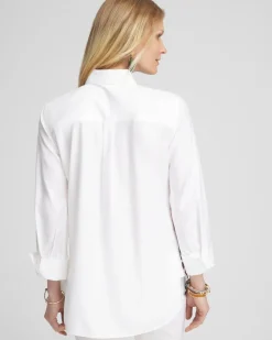 Discount No Iron™ Stretch Placed Floral Shirt Tops