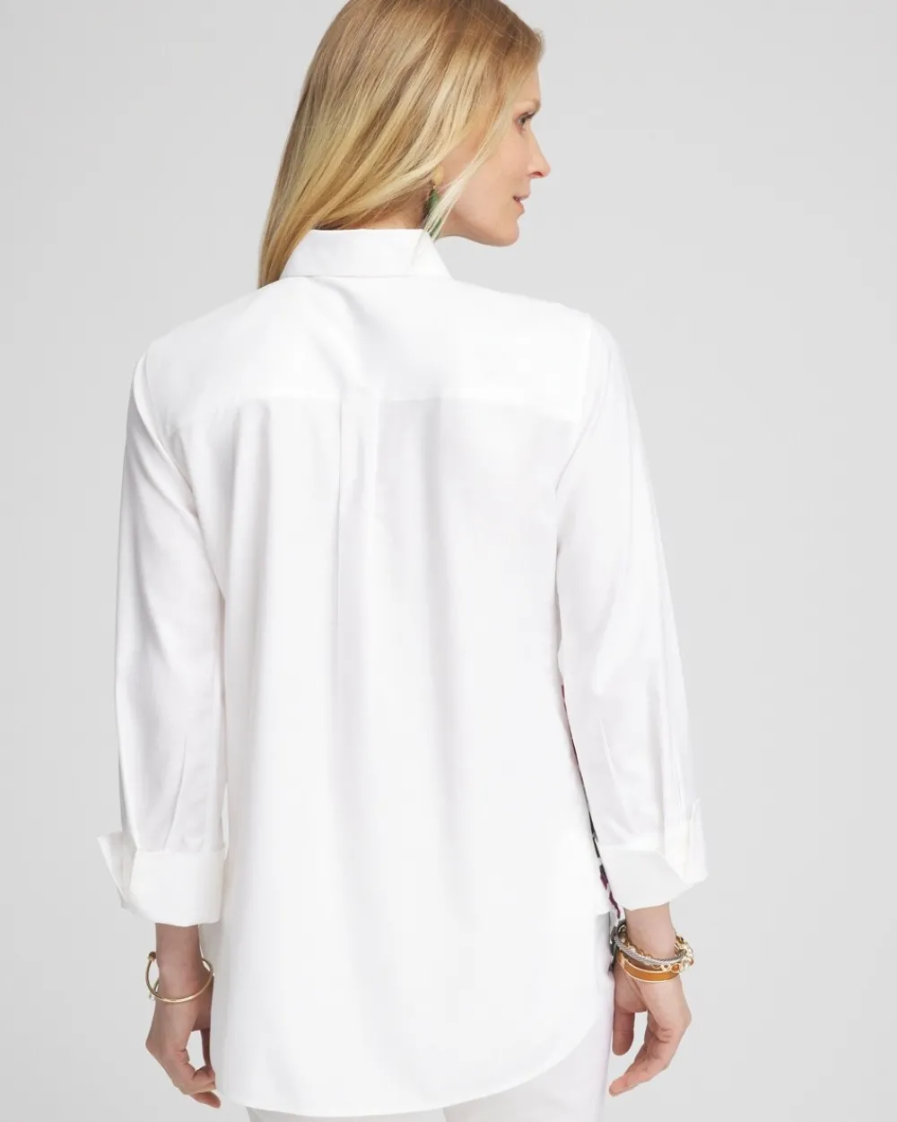 Discount No Iron™ Stretch Placed Floral Shirt Tops