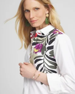Discount No Iron™ Stretch Placed Floral Shirt Tops
