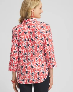 Hot No Iron™ Warm Floral Shirt Tops