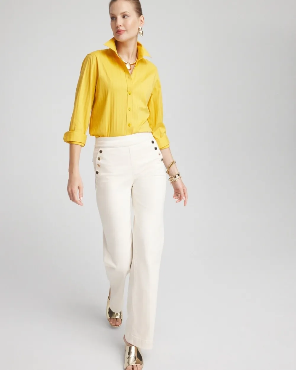 Sale No Iron™ Warm Stripe Jacquard Shirt Tops
