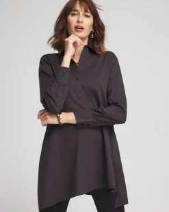 Clearance No-Iron Stretch Asymmetrical Tunic Tops | Blouses & Shirts