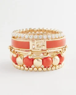 Outlet Orange Beaded Stretch Bracelet Bracelet Stacking