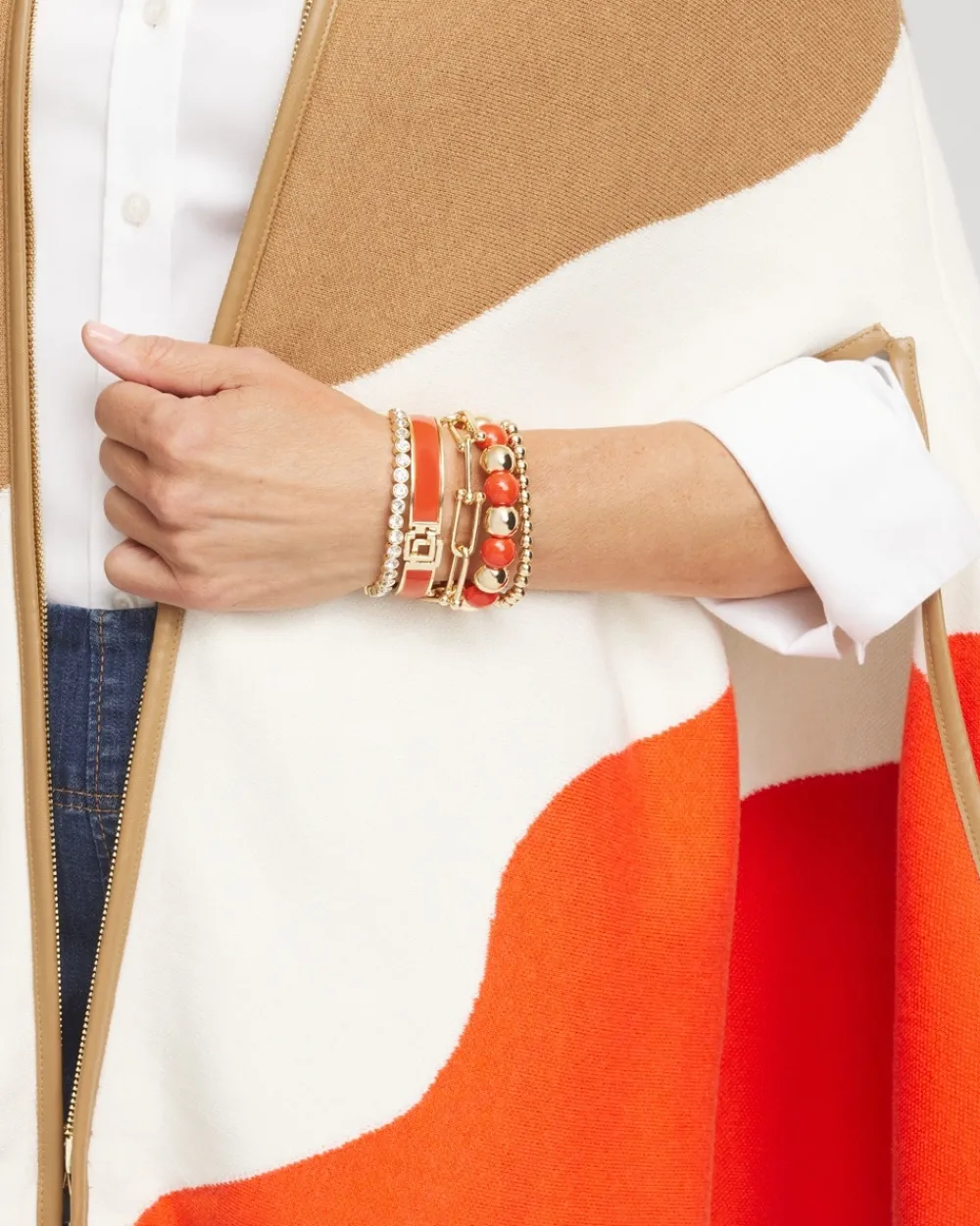 Outlet Orange Beaded Stretch Bracelet Bracelet Stacking