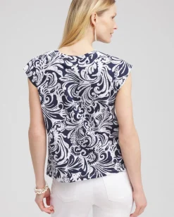 Clearance Paisley Cap Sleeve Tee Tops