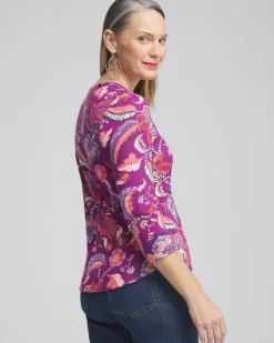 Discount Paisley Everyday 3/4 Sleeve Tee Tops