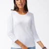 Fashion Pima 3/4 Sleeve Everyday Tee Tops