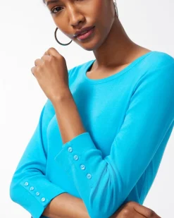Fashion Pima 3/4 Sleeve Everyday Tee Tops