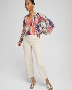 Discount Pintuck Detail Artisan Print Top Tops
