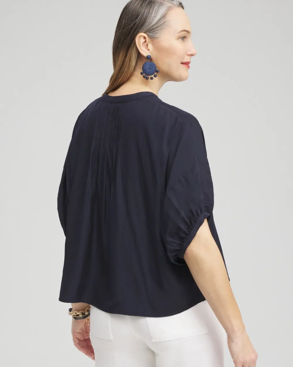 Hot Pintuck Dolman Sleeve Shirt Tops