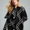 Store Plaid Mockneck Ruana Tops | Ponchos & Ruanas