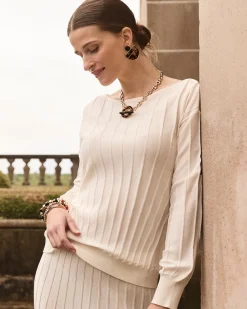 Store Pleated Long Sleeve Sweater Matching Sets