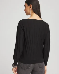 Store Pleated Long Sleeve Sweater Matching Sets