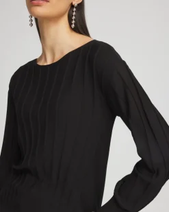 Store Pleated Long Sleeve Sweater Matching Sets