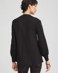Best Ponte Notch Neck Tunic Tops
