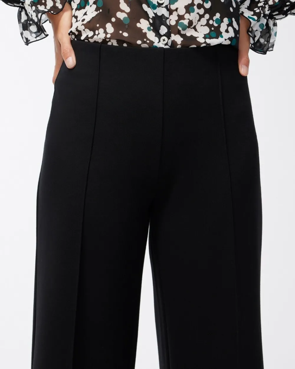 Online Ponte Pintuck Wide Leg Ankle Pants Pants