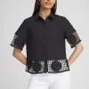 Flash Sale Poplin Crochet Trim Top Tops