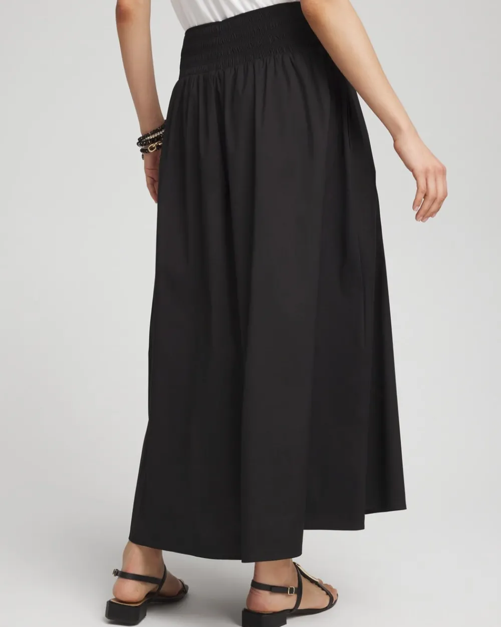 Cheap Poplin Smocked Waist Skirt Skirts