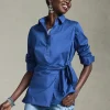 Online Poplin Tie Front Shirt Tops