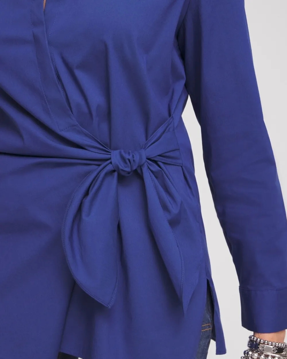 Online Poplin Tie Front Shirt Tops