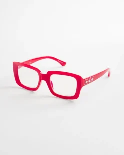 Shop Red Rectangle Frame Readers Eyewear