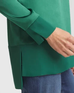 Sale Relaxed Stretch Satin Tunic Tops