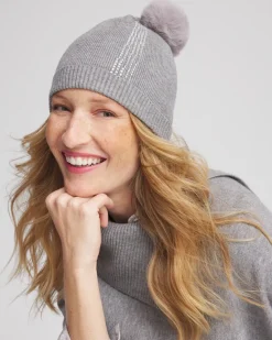 Flash Sale Rhinestone Cashmere Blend Pom Pom Hat Cold Weather Accessories | Hats